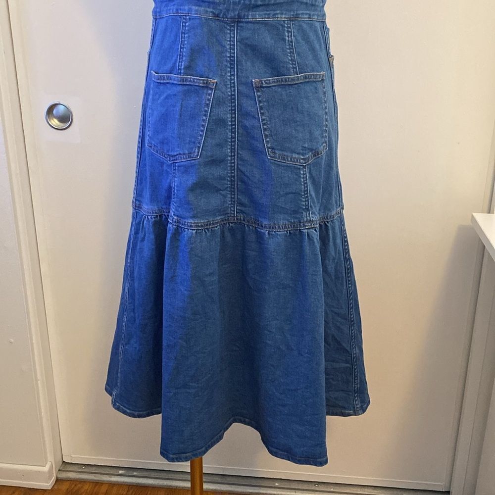 Madewell Denim Bayview Tiered Midi Dress Size 2 - Picture 10 of 16
